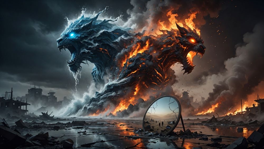 Agua y fuego : el abrazo que quema y ahoga. Agua y Fuego. Calentamiento Global.